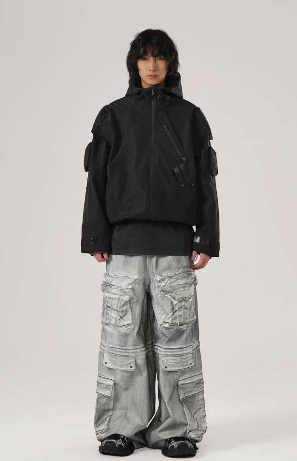 JHYQ Functional Wind Multi Pocket Hooded Rushing Jacket