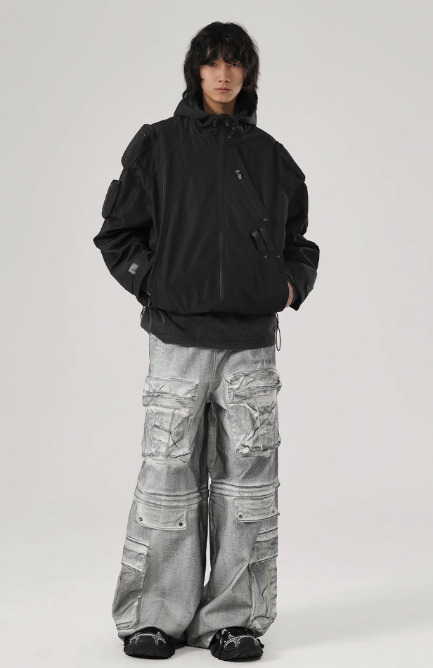 JHYQ Functional Wind Multi Pocket Hooded Rushing Jacket