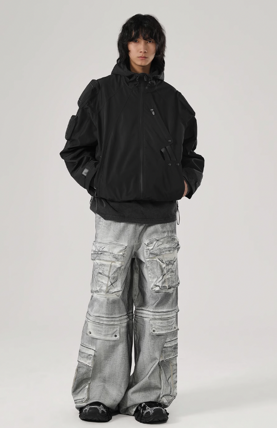 JHYQ Functional Wind Multi Pocket Hooded Rushing Jacket