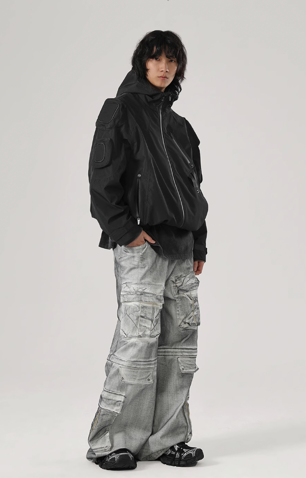 JHYQ Functional Wind Multi Pocket Hooded Rushing Jacket