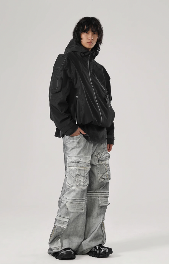 JHYQ Functional Wind Multi Pocket Hooded Rushing Jacket