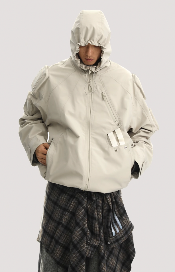 JHYQ Functional Wind Multi Pocket Hooded Rushing Jacket