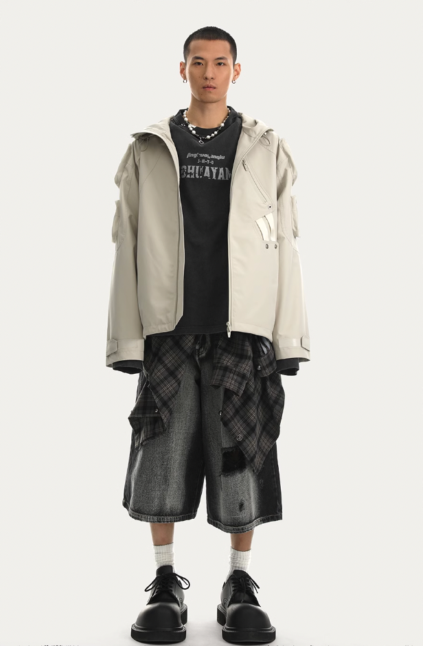 JHYQ Functional Wind Multi Pocket Hooded Rushing Jacket