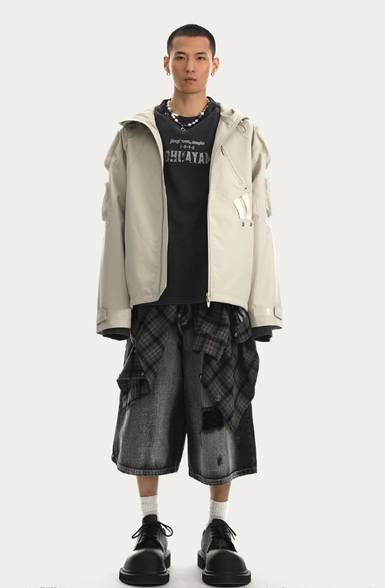 JHYQ Functional Wind Multi Pocket Hooded Rushing Jacket