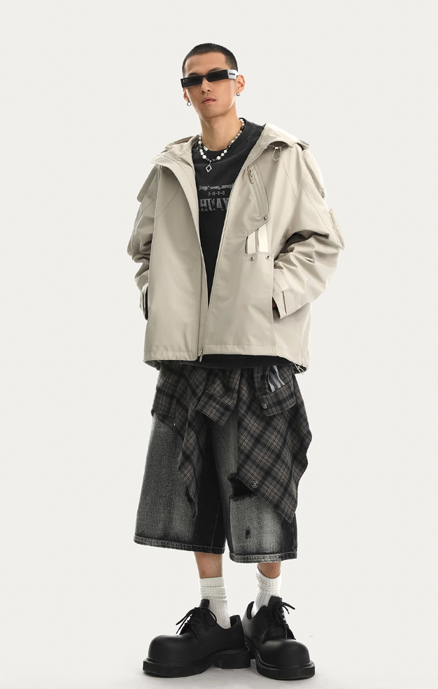 JHYQ Functional Wind Multi Pocket Hooded Rushing Jacket