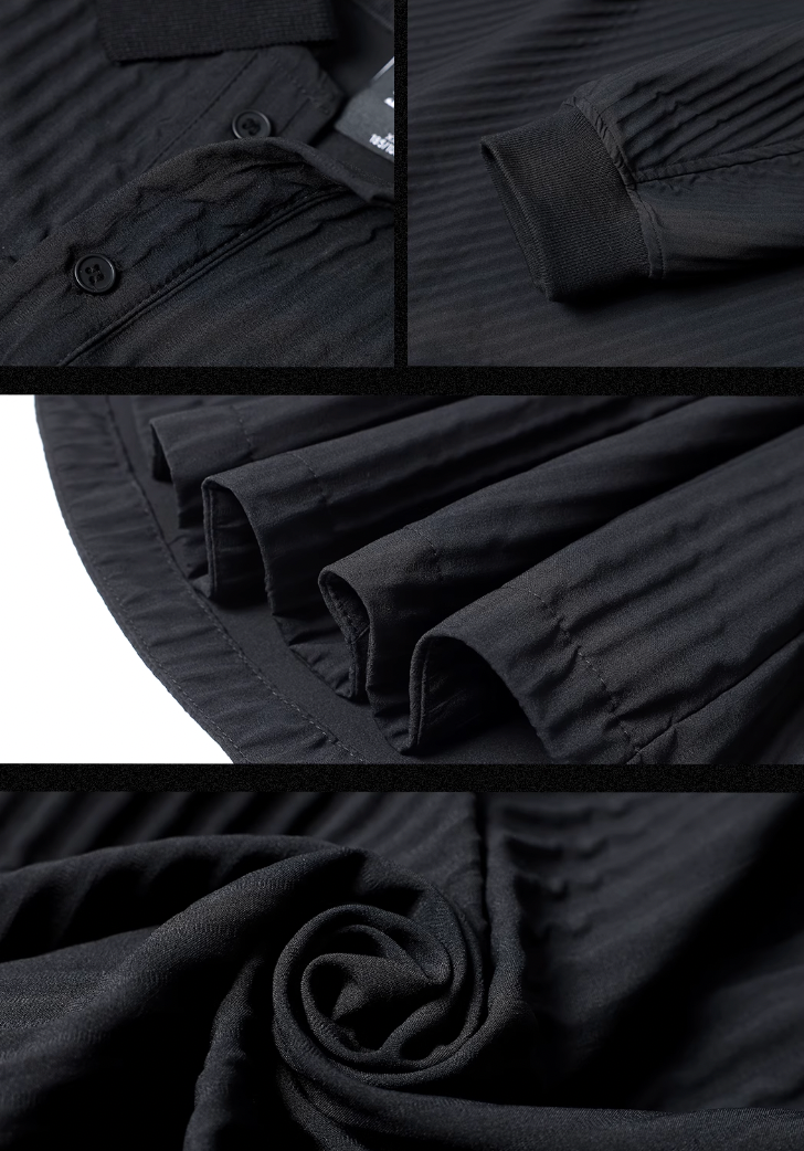 JHYQ Beaded Embroidery Long Sleeved Polo