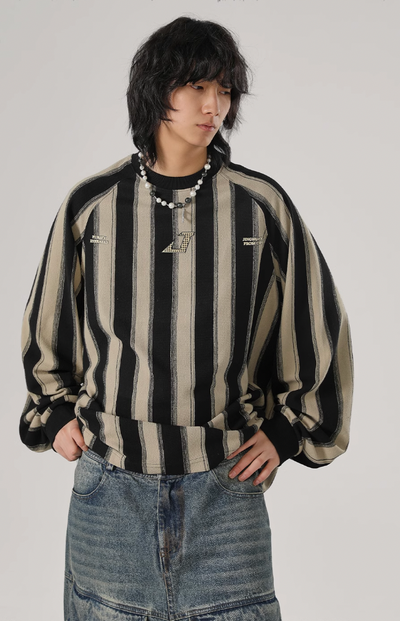 JHYQ Striped Letter Printing Long Sleeved Tee