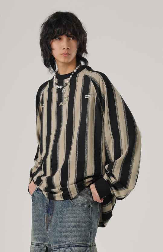 JHYQ Striped Letter Printing Long Sleeved Tee