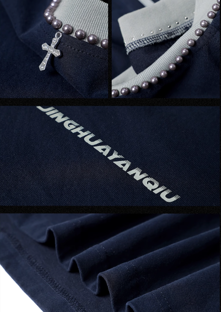 JHYQ Beadwork Washed & Old Long Sleeved Tee