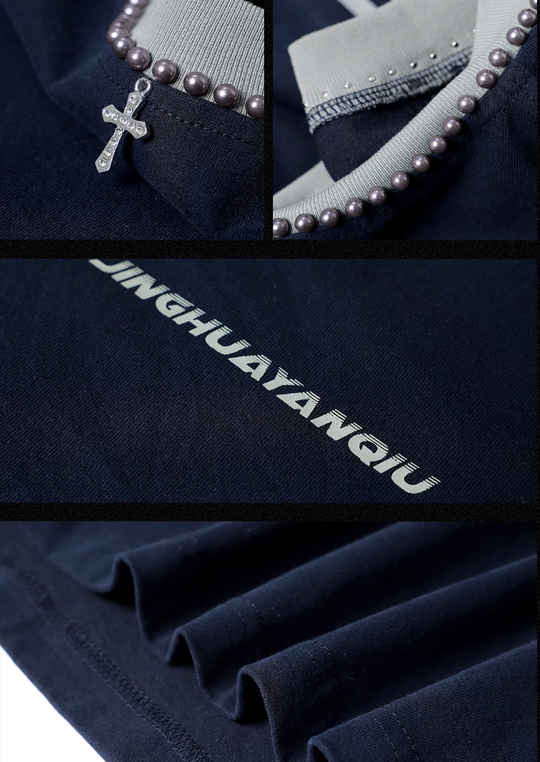 JHYQ Beadwork Washed & Old Long Sleeved Tee