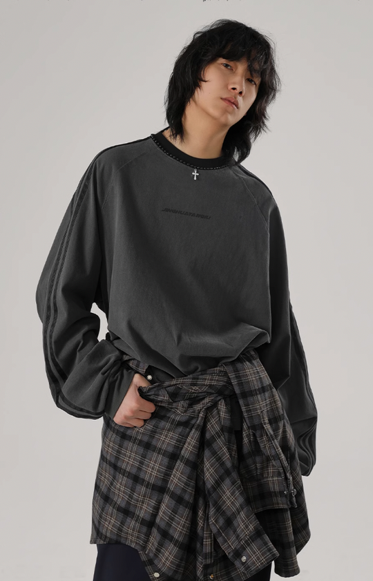 JHYQ Beadwork Washed & Old Long Sleeved Tee