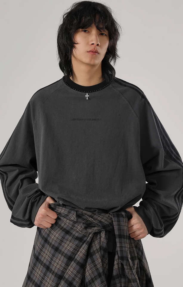 JHYQ Beadwork Washed & Old Long Sleeved Tee