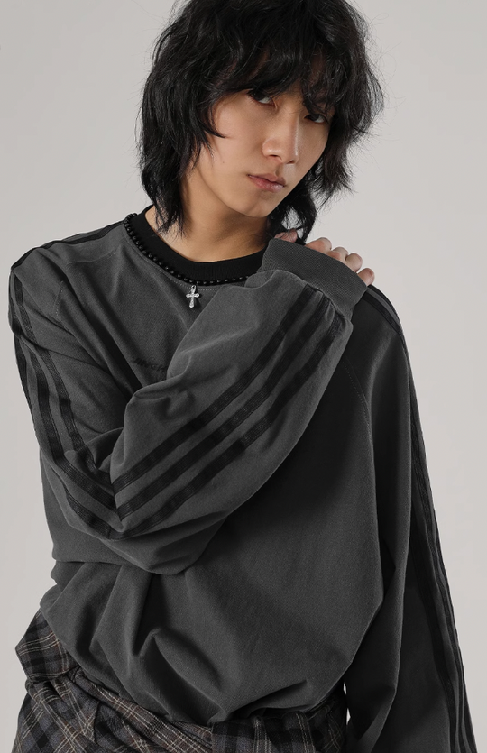 JHYQ Beadwork Washed & Old Long Sleeved Tee