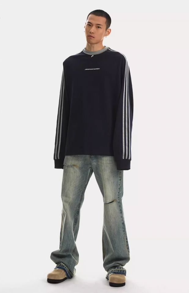 JHYQ Beadwork Washed & Old Long Sleeved Tee