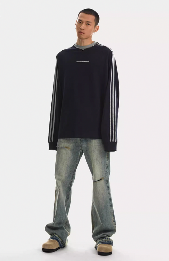 JHYQ Beadwork Washed & Old Long Sleeved Tee