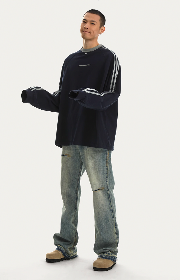 JHYQ Beadwork Washed & Old Long Sleeved Tee