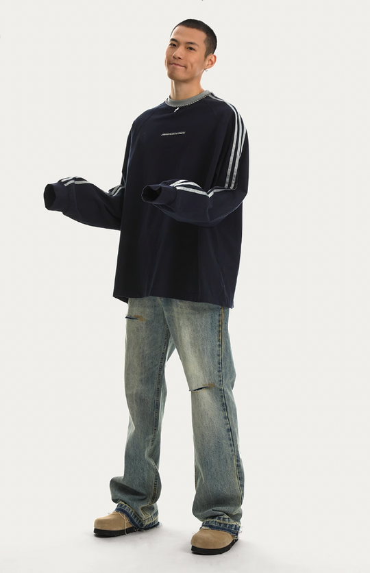 JHYQ Beadwork Washed & Old Long Sleeved Tee