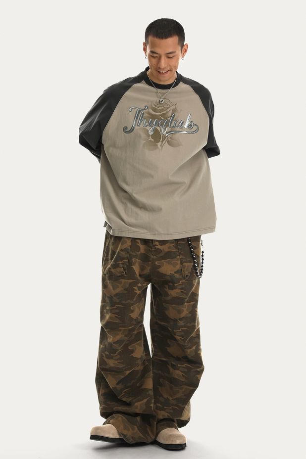 JHYQ Washed Flower Printing Long Sleeved Tee