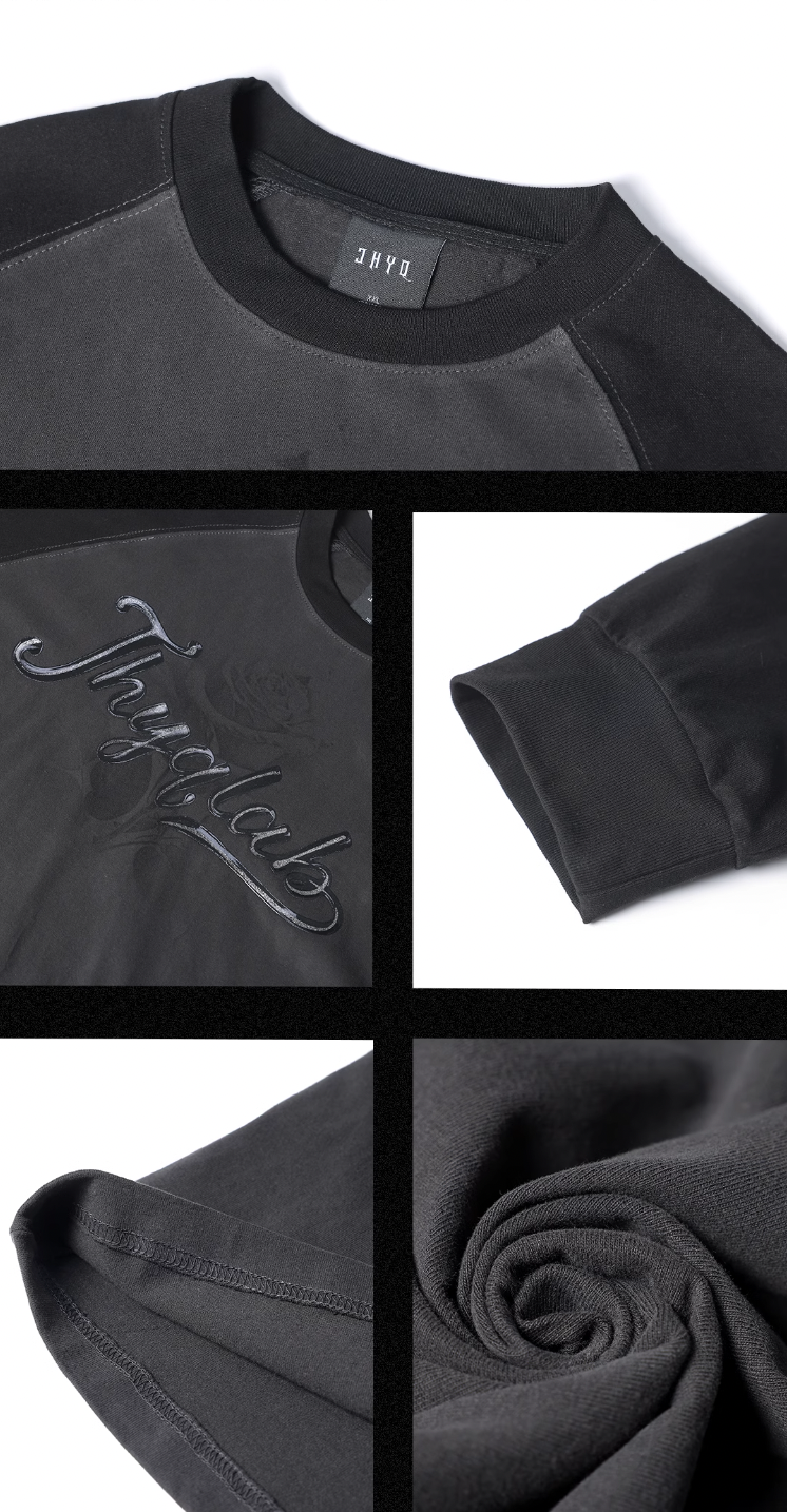 JHYQ Washed Flower Printing Long Sleeved Tee