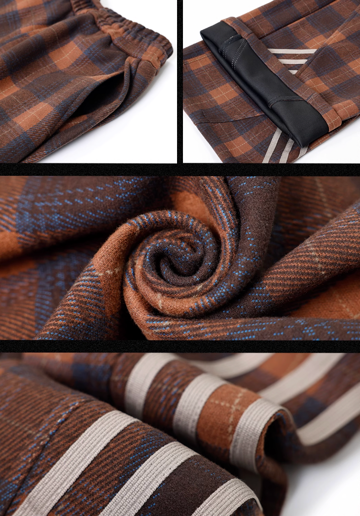 JHYQ Sports Plaid Striped Paratrooper Pants