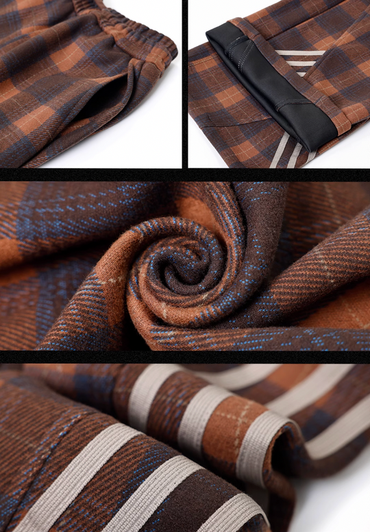 JHYQ Sports Plaid Striped Paratrooper Pants