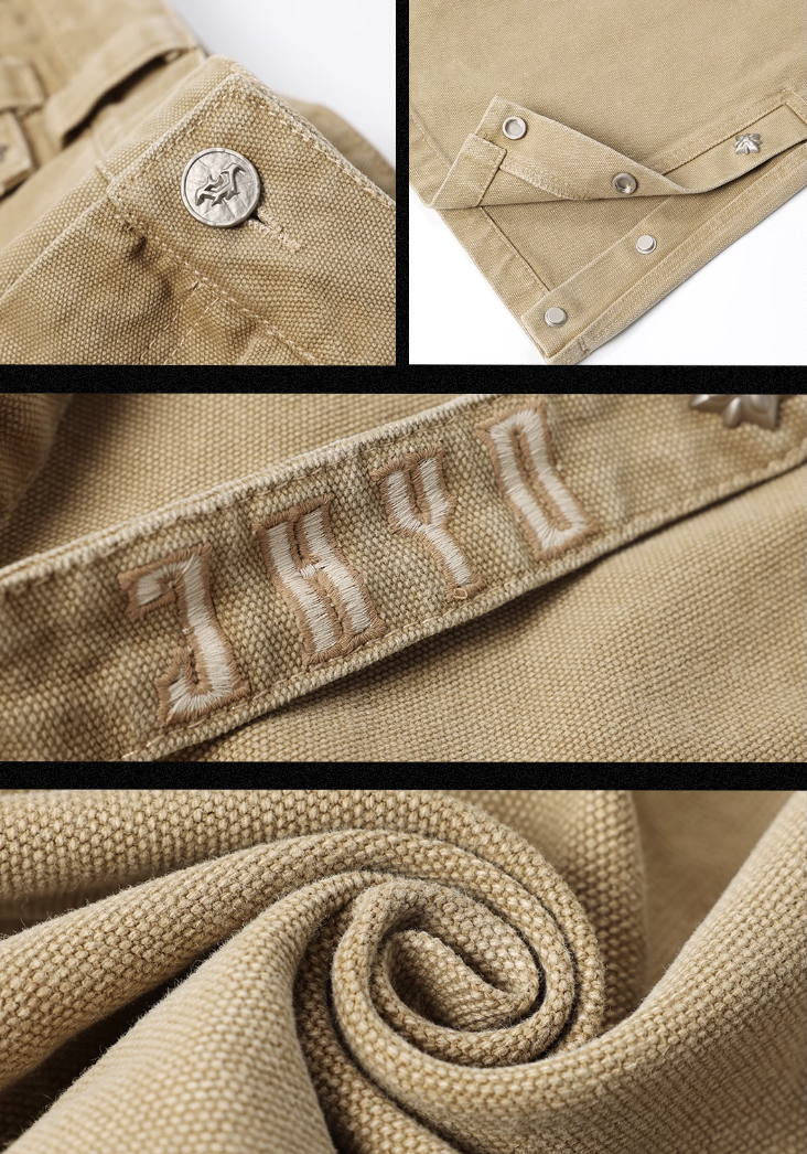 JHYQ Canvas Structured Buckle Work Pants