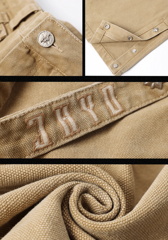 JHYQ Canvas Structured Buckle Work Pants