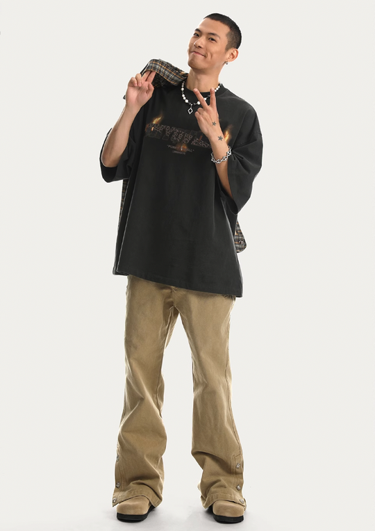 JHYQ Canvas Structured Buckle Work Pants