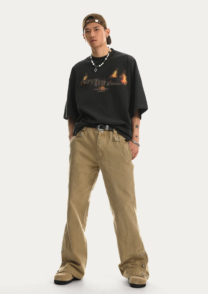 JHYQ Canvas Structured Buckle Work Pants