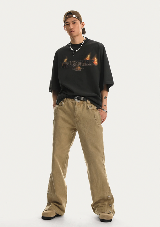 JHYQ Canvas Structured Buckle Work Pants