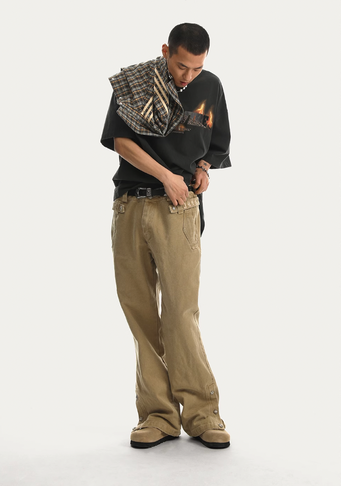 JHYQ Canvas Structured Buckle Work Pants