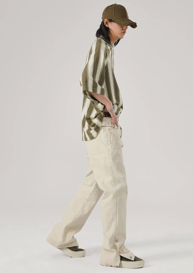 JHYQ Canvas Structured Buckle Work Pants