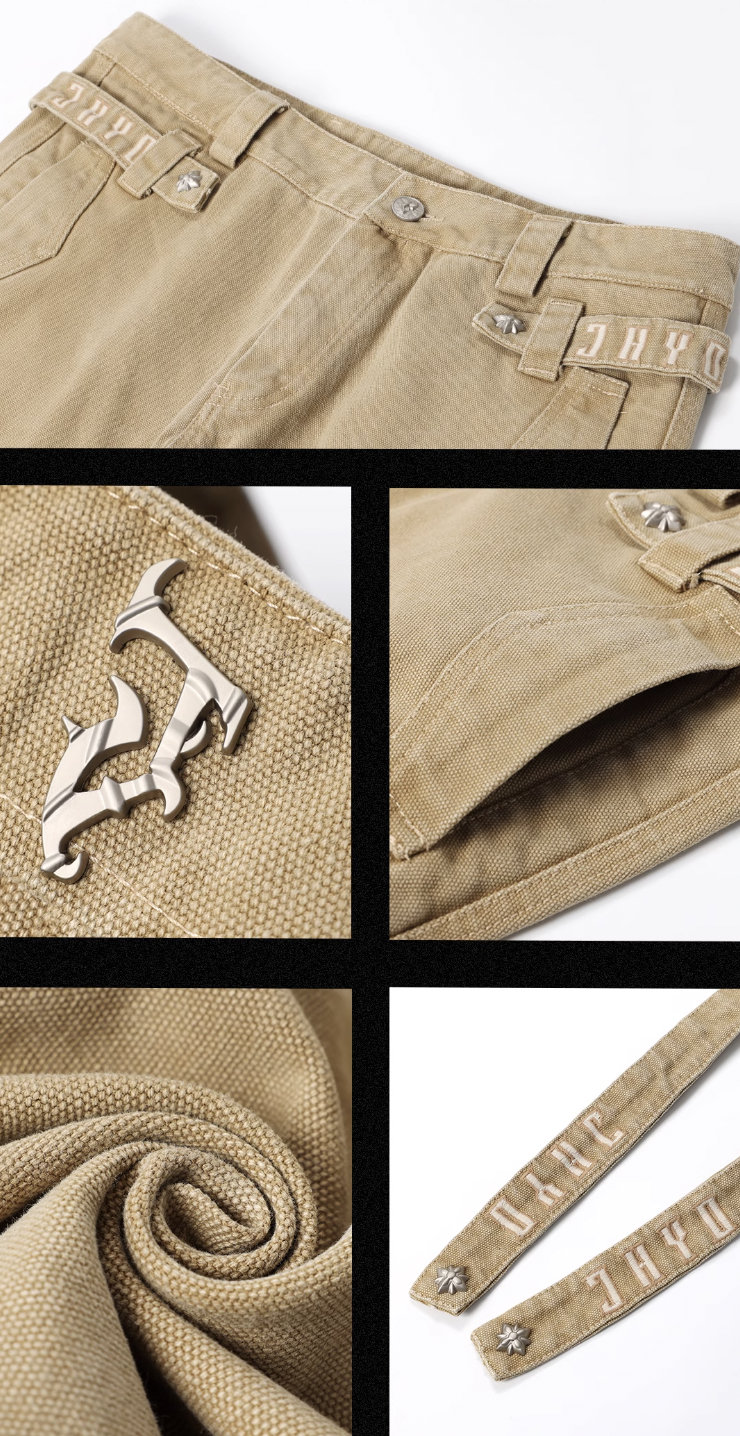 JHYQ Canvas Structured Buckle Work Pants