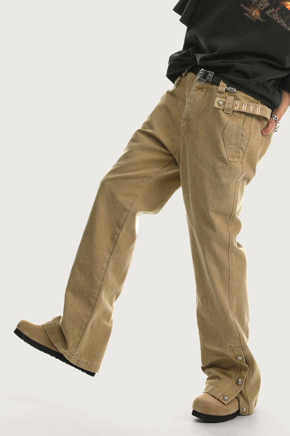 JHYQ Canvas Structured Buckle Work Pants