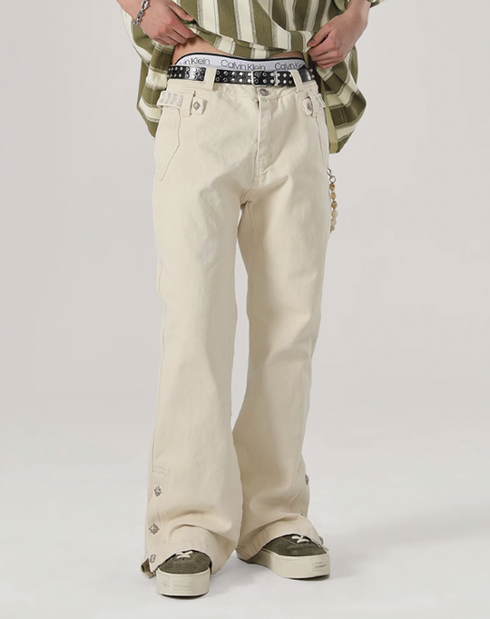 JHYQ Canvas Structured Buckle Work Pants