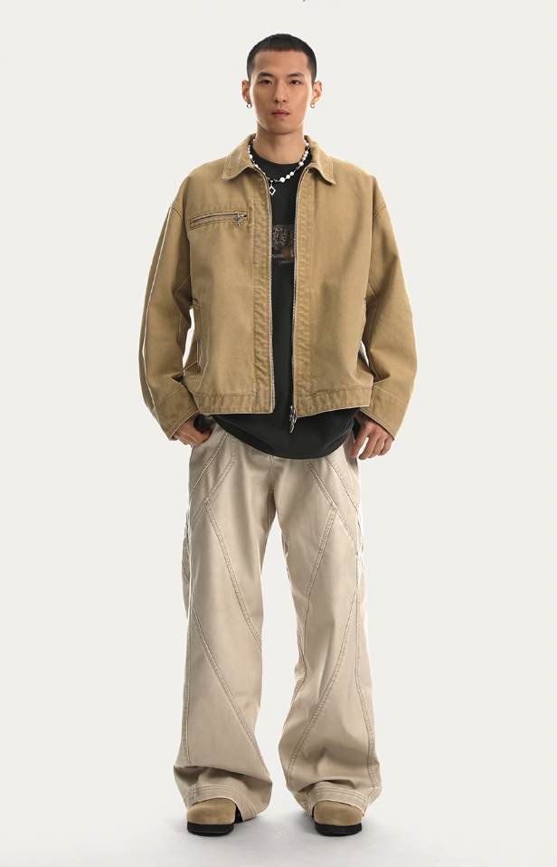 JHYQ Retro PU Leather Motorcycle Pants