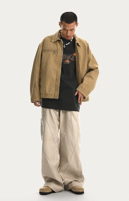 JHYQ Retro PU Leather Motorcycle Pants