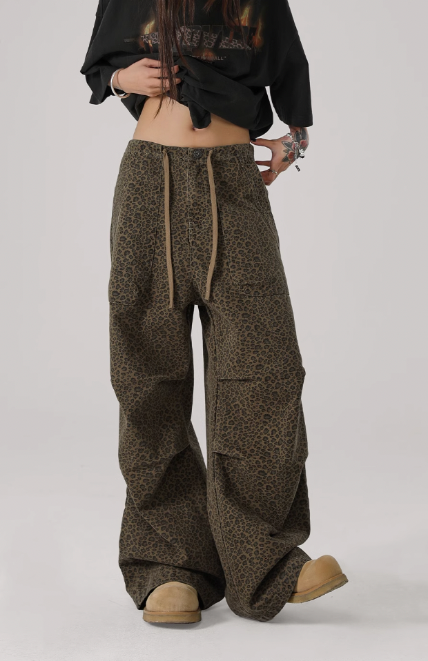 JHYQ Leopard Print Paratrooper Pants