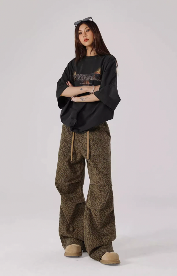 JHYQ Leopard Print Paratrooper Pants