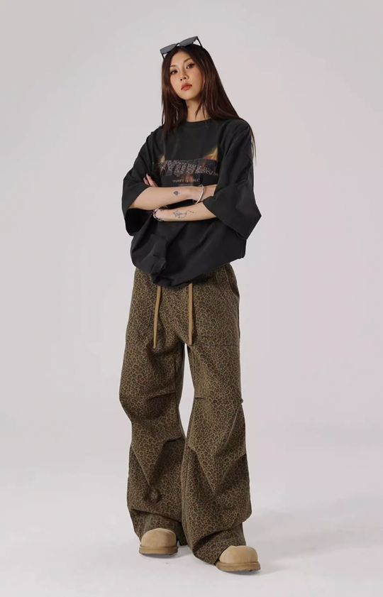 JHYQ Leopard Print Paratrooper Pants