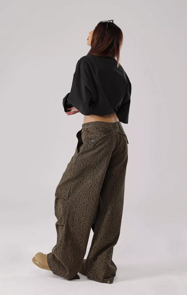 JHYQ Leopard Print Paratrooper Pants