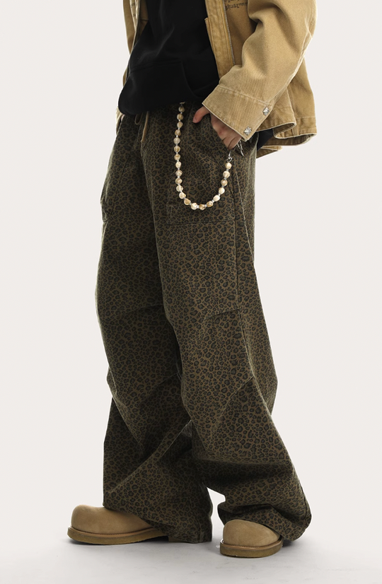 JHYQ Leopard Print Paratrooper Pants