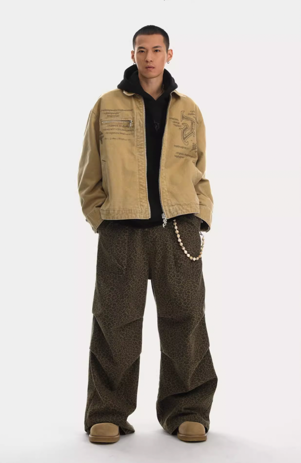 JHYQ Leopard Print Paratrooper Pants