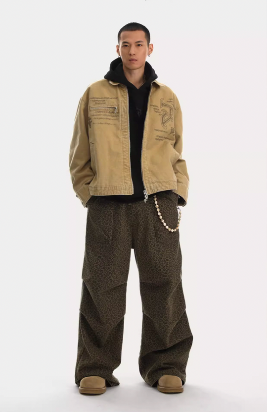 JHYQ Leopard Print Paratrooper Pants