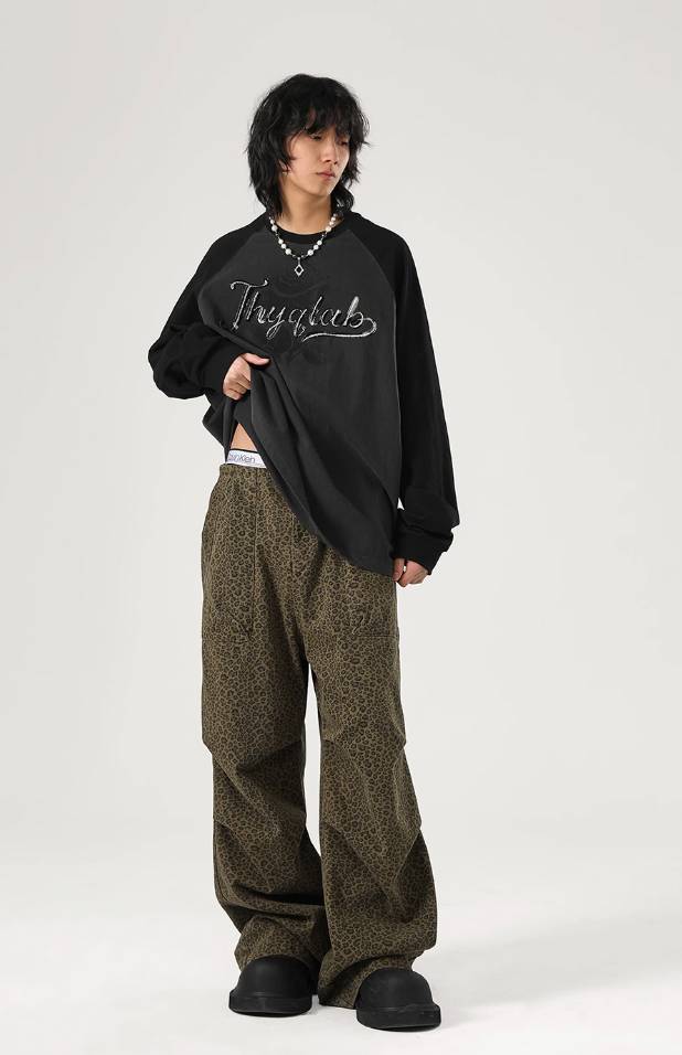 JHYQ Leopard Print Paratrooper Pants