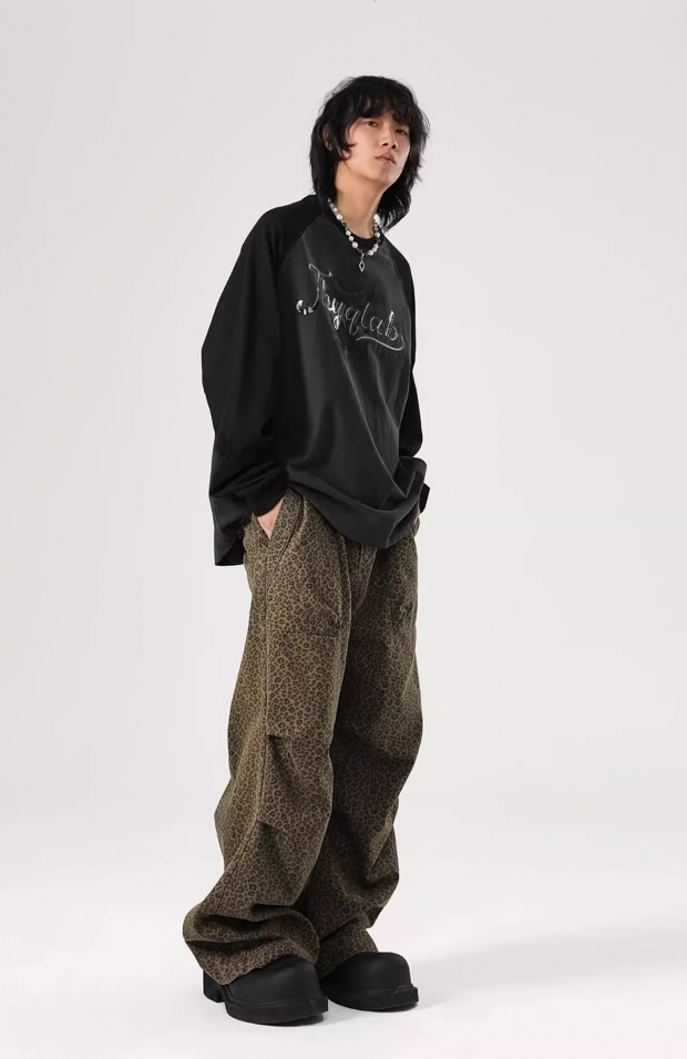 JHYQ Leopard Print Paratrooper Pants