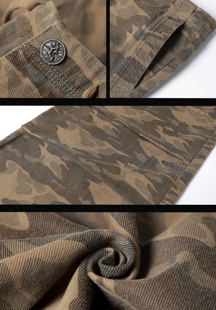 JHYQ Camouflage Pleated Paratrooper Work Pants