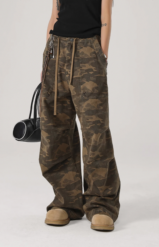 JHYQ Camouflage Pleated Paratrooper Work Pants