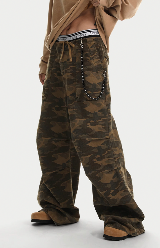 JHYQ Camouflage Pleated Paratrooper Work Pants