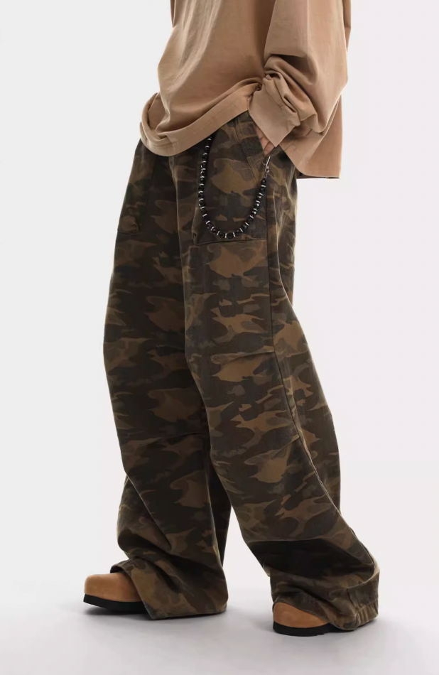 JHYQ Camouflage Pleated Paratrooper Work Pants